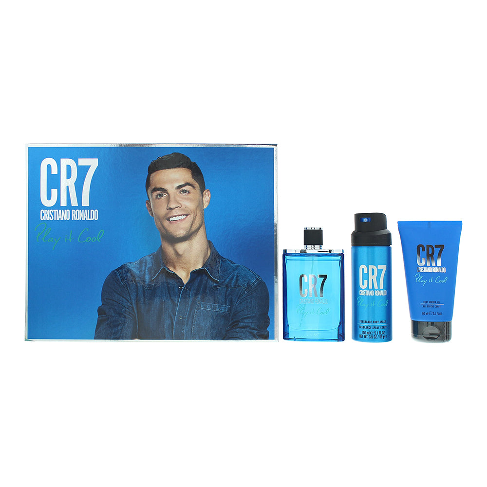Cristiano Ronaldo Play It Cool 3 Piece Gift Set: Eau De Toilette 100ml - Shower Gel 150ml - Body Spray 150ml