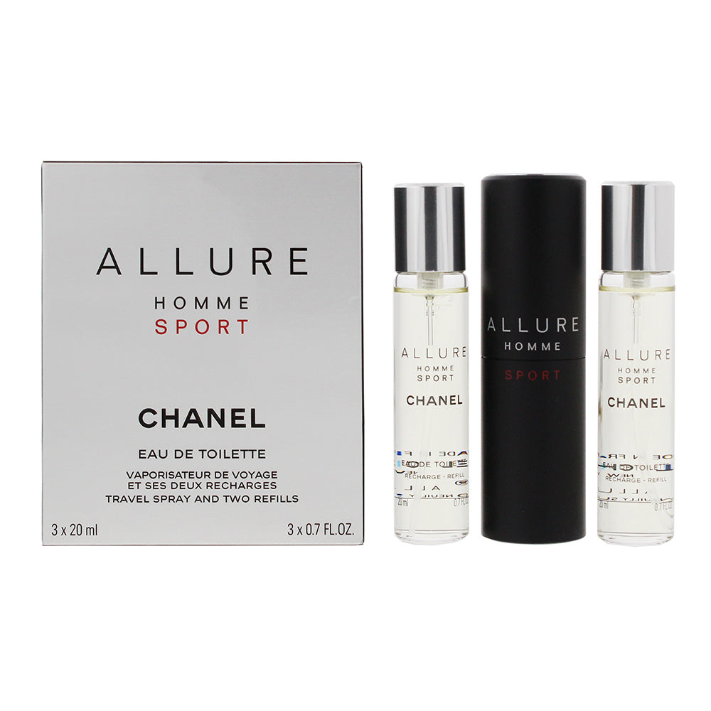 Chanel Allure Homme Sport Travel Spray With Refills Eau de Toilette 3 x 20ml