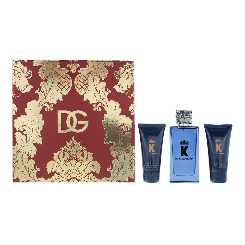 Dolce & Gabbana K 3 Piece Gift Set: Eau de Parfum 100ml - Aftershave Balm 50ml - Shower Gel 50ml