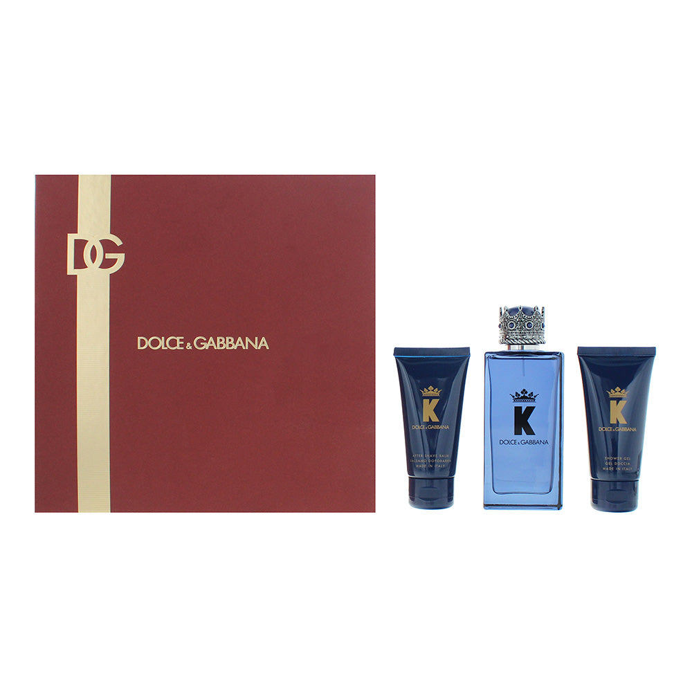 Dolce & Gabbana K 3 Piece Gift Set: Eau de Parfum 100ml - Aftershave Balm 50ml - Shower Gel 50ml