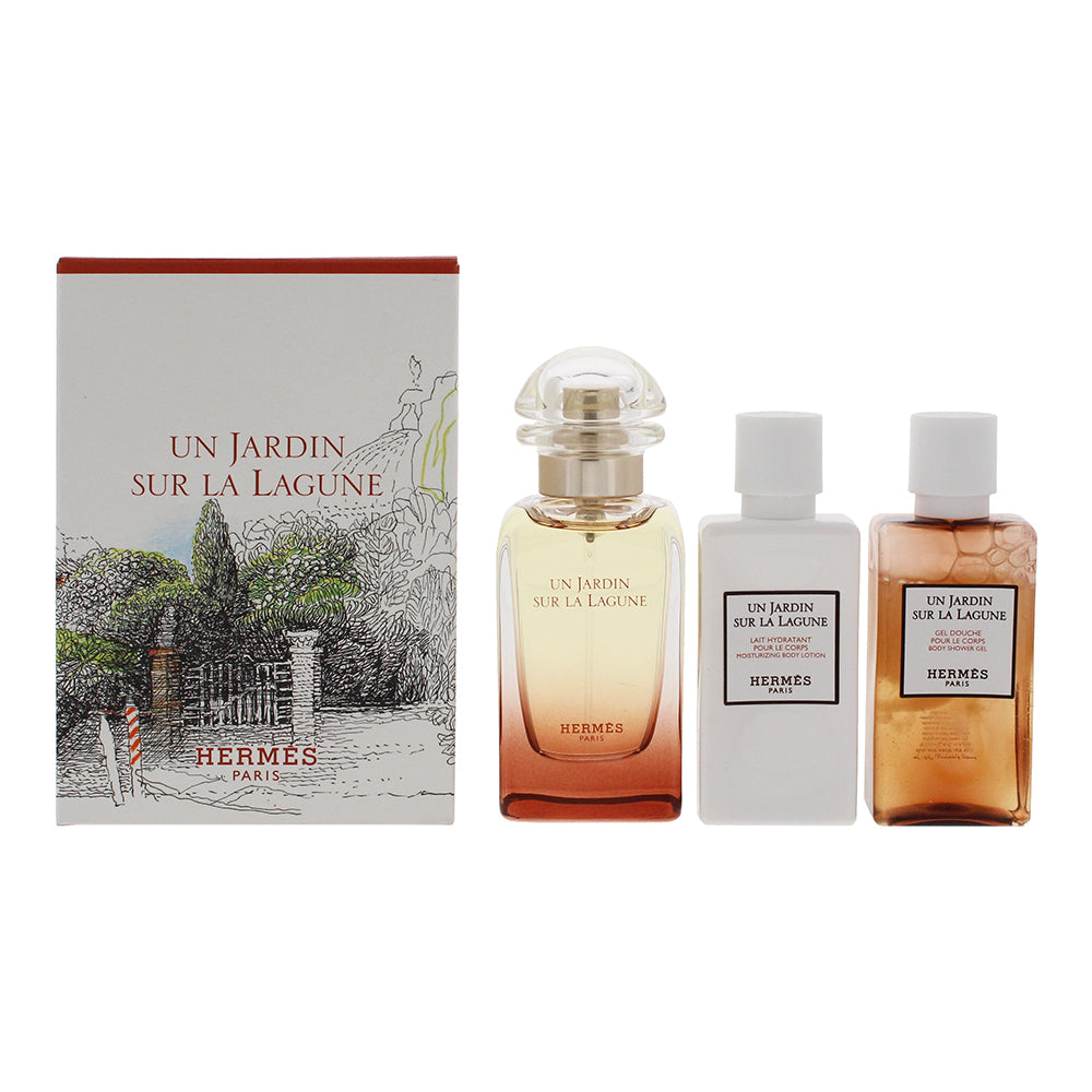 Hermès Un Jardin Sur La Lagune 3 Piece Gift Set: Eau de Toilette 50ml - Body Lotion 40ml - Shower Gel 40ml