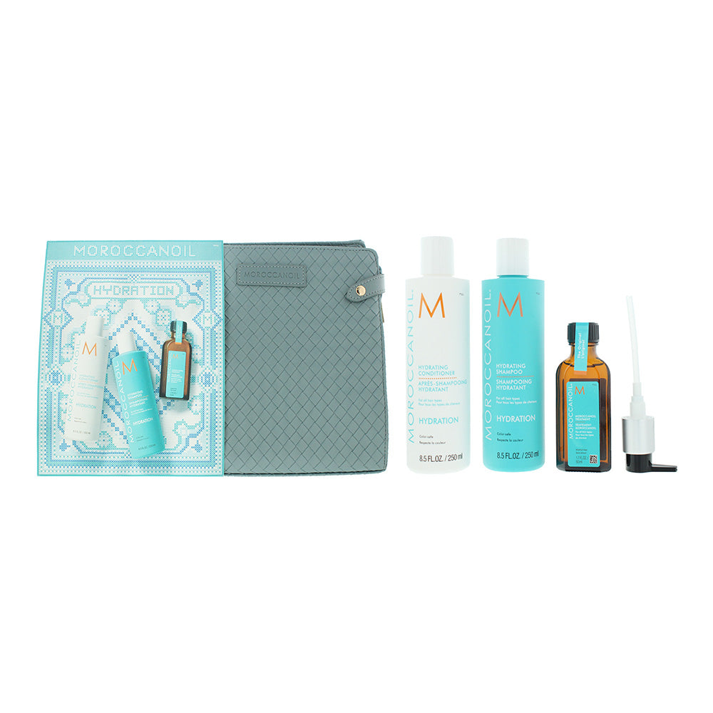 Moroccanoil Repair 4 Piece Gift Set: Shampoo 250ml - Hair Treatment 75ml - Conditioner 250ml - Pouch