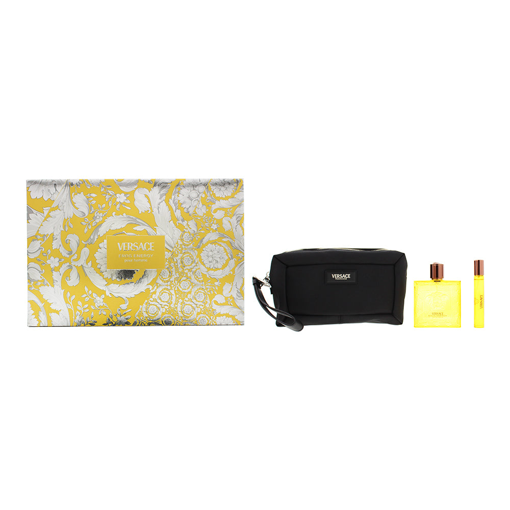 Versace Eros Energy 3 Piece Gift Set: Eau de Parfum 100ml - Eau de Parfum 10ml - Pouch n/a