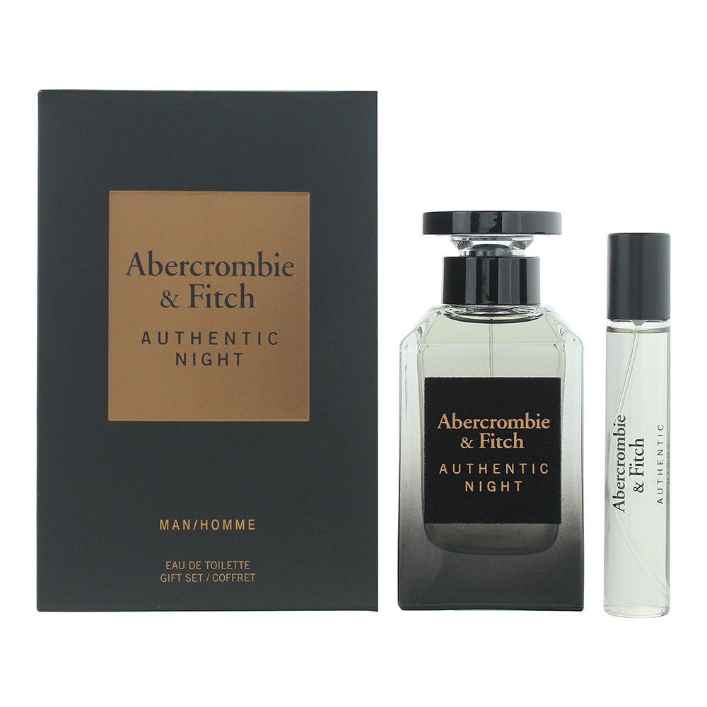 Abercrombie & Fitch Authentic Night Men 2 Piece Gift Set: Eau de Toilette 100ml - Eau de Toilette 15ml