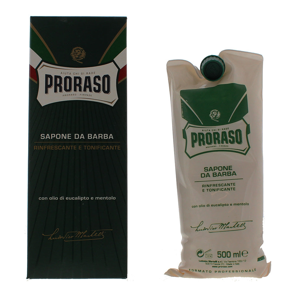Proraso Shaving Cream Refreshing and Toning with Eaucalyptus Oil and Menthol 500ml