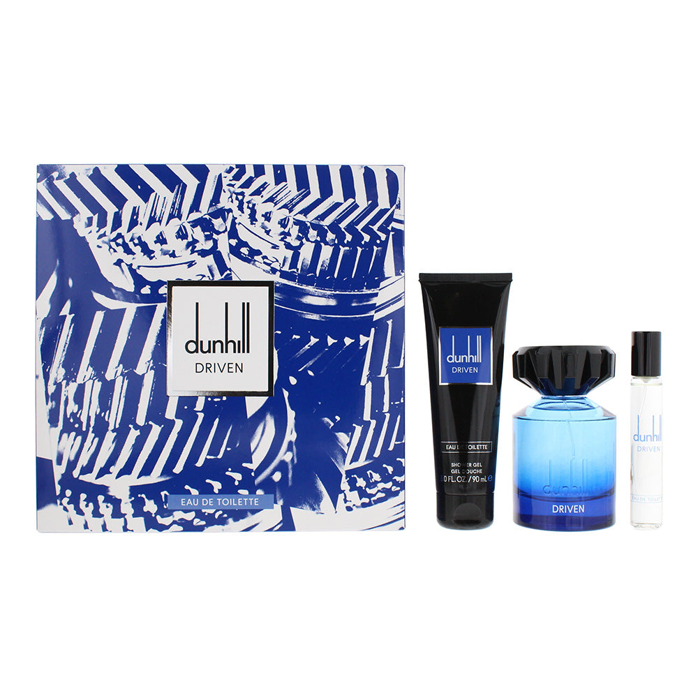 Dunhill Driven Blue 3 Piece Gift Set: Eau De Toilette 100ml - Eau De Toilette 15ml - Shower Gel 90ml