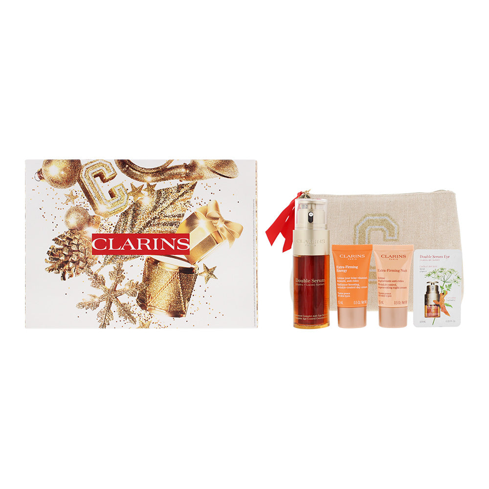 Clarins Double Serum 3 Piece Gift Set: Double Serum 50ml - Day Cream 15ml - Night Cream 15ml
