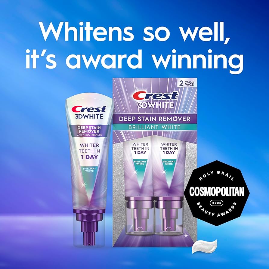 Crest 3D White Brilliance Deep Stain Remover Toothpaste (2 Pack)