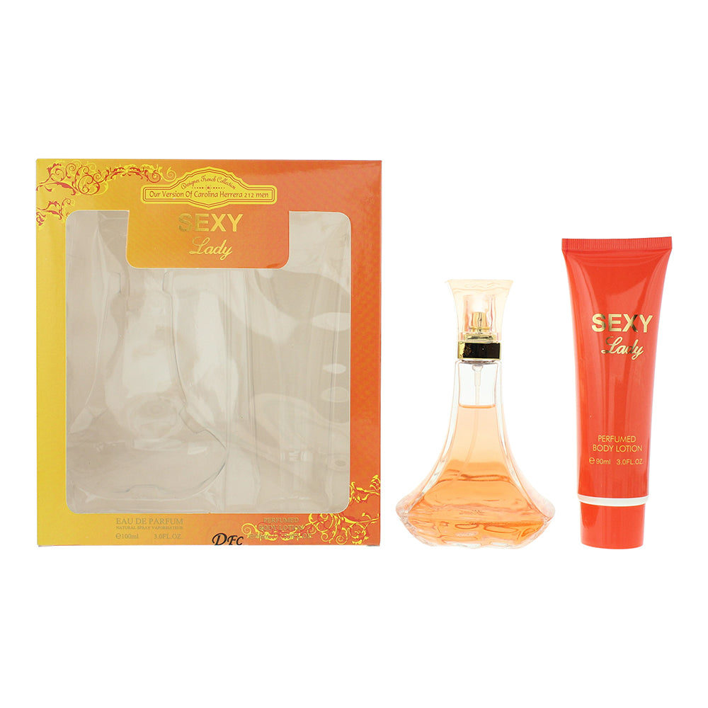 Designer French Collection Sexy Lady Eau de Parfum Gift Set : Eau de Parfum 100ml - Body Lotion 90ml