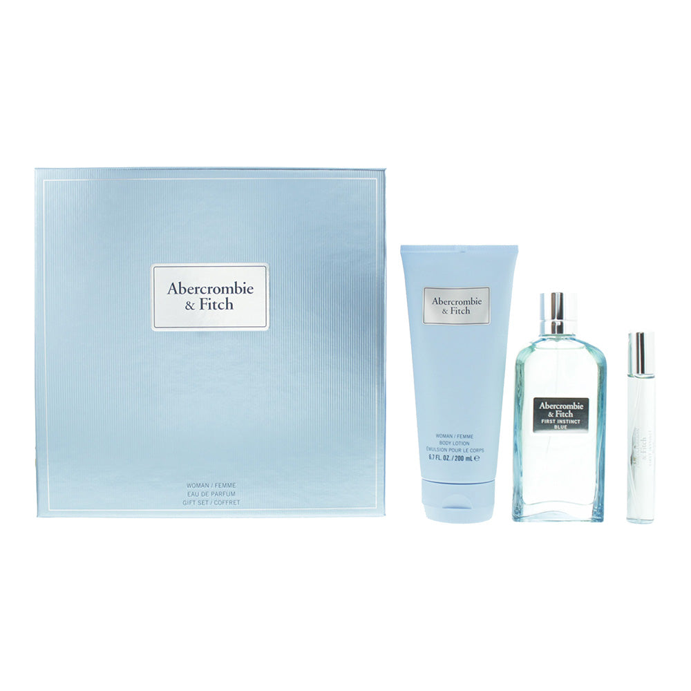 Abercrombie & Fitch First Instinct Blue Woman 3 Piece Gift Set: Eau De Parfum 100ml - Eau De Parfum 15ml - Body Lotion 200ml
