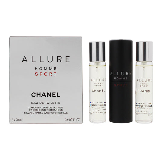 Chanel Allure Homme Sport Travel Spray  With Refills Eau de Toilette 3 x 20ml