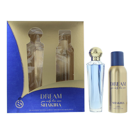 Shakira Dream You Only Live Once 2 Piece Gift Set: Eau de Toilette 80ml - Deodorant Spray 150ml
