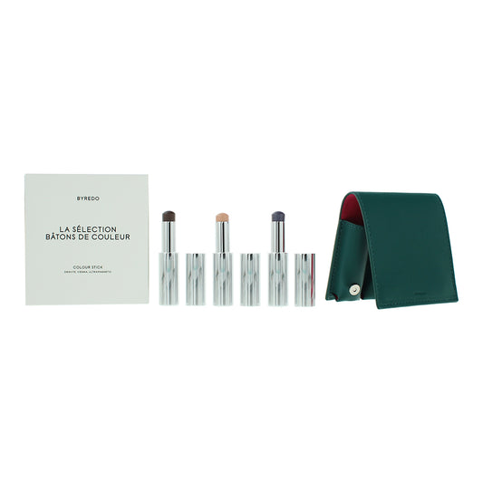 Byredo Deep Teal Set Of 3 + Leather Pouch: Solar Flare Flower Play Kumato Face Stick 3 X 3.5g