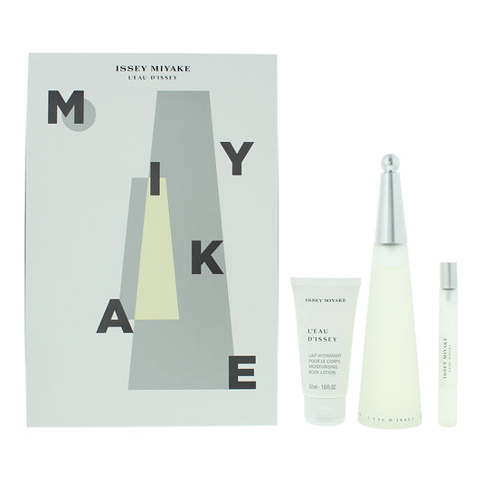 Issey Miyake L'eau D'issey 3 Piece Gift Set: Eau de Toilette 100ml - Body Lotion 50ml - Eau de Toilette 10ml