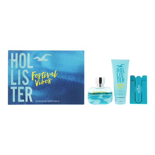 Hollister Festival Vibes For Him 2 Piece Gift Set: Eau De Parfum 100ml - Shower Gel 100ml