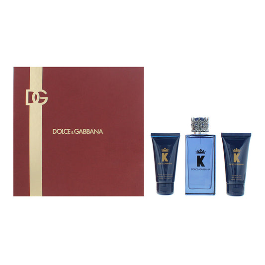 Dolce & Gabbana K 3 Piece Gift Set: Eau de Parfum 100ml - Aftershave Balm 50ml - Shower Gel 50ml