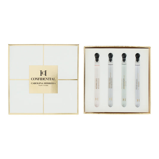 Carolina Herrera Confidential 4 Piece Gift Set: Eau de Toilette 4ml Mini Set: Oeange Affair + Bergamot Bloom + Vetiver Paradise + Rose Cruise