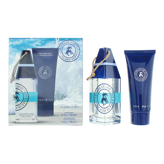 Caribbean Joe Island Supply Turquoise Waters Photobox 2 Piece Gift Set: Eau de Toilette 125ml - Hair & Body Wash 100ml