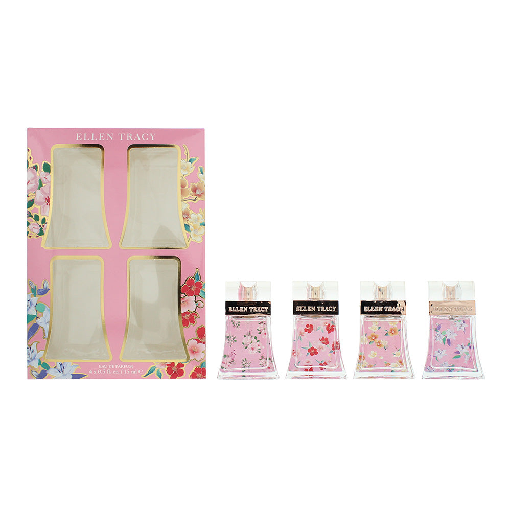 Ellen Tracy Classic Florals Pink Coffret 4 Piece Gift Set: EDP Dashing 15ml - EDP Sparkling 15ml - EDP Luminous 15ml - EDP Bloom 15ml