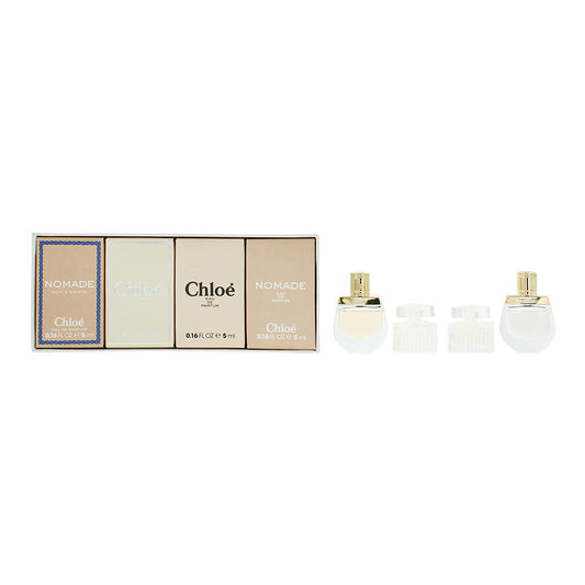 Chloé 4 Piece Gift Set: Nomade Nuit D'Egypte 5ml Chloe L'eau De Parfum Lumineuse 5ml Chloe Eau De Parfum 5ml Nomade Eau De Parfum 5ml