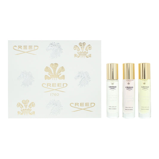 Creed 3 Piece Gift Set: Aventus For Her Eau de Parfum 10ml -Carmina Eau de Parfum 10ml - Wind Flowers Eau de Parfum 10ml
