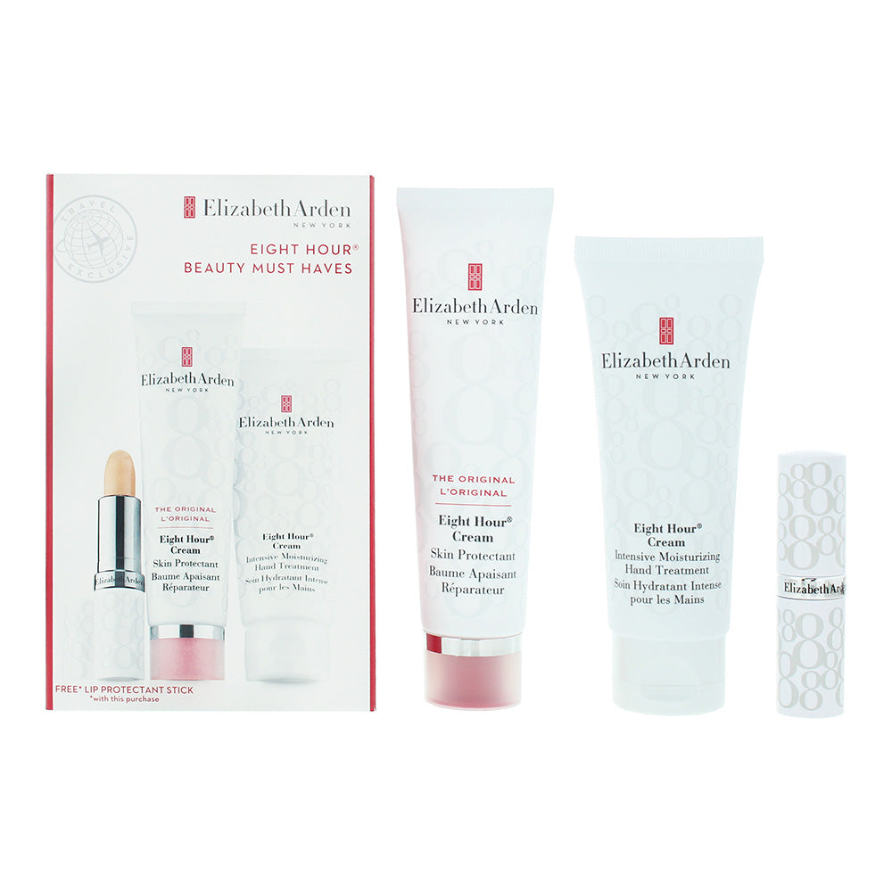 Elizabeth Arden Eight Hour 3 Piece Gift Set: Hand Cream 75ml - Cream 50ml - Lip Balm 3.7g