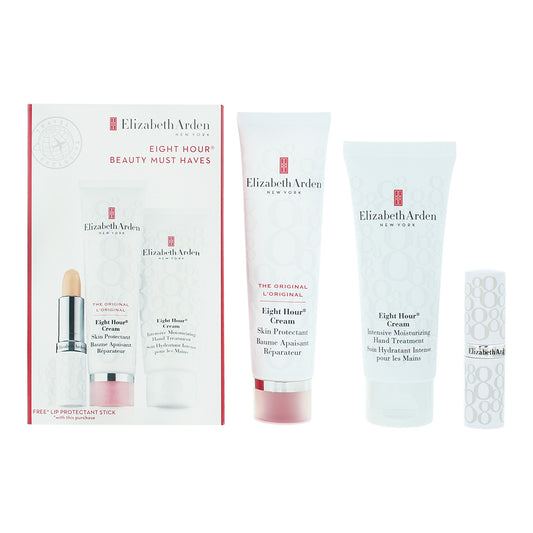 Elizabeth Arden Eight Hour 3 Piece Gift Set: Hand Cream 75ml - Cream 50ml - Lip Balm 3.7g