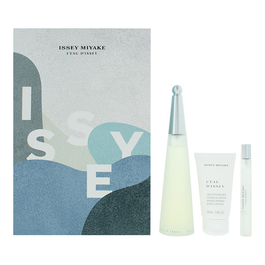 Issey Miyake L'eau D'issey 3 Piece Gift Set: Eau de Toilette 100ml - Eau de Toilette 10ml - Body Lotion 50ml