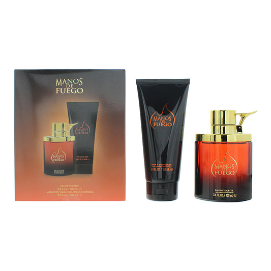 Manos De Fuego Caliente 2 Piece Gift Set: Eau de Toilette 100ml - Hair & Body Wash 150ml