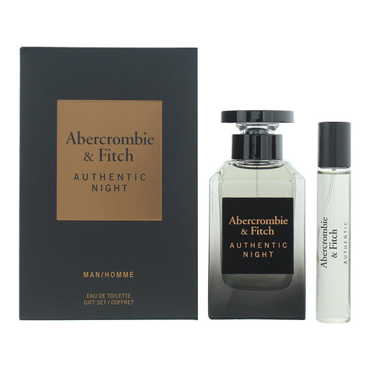 Abercrombie & Fitch Authentic Night Men 2 Piece Gift Set: Eau de Toilette 100ml - Eau de Toilette 15ml
