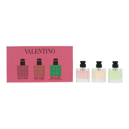 Valentino Born In Roma 3 Piece Gift Set: Born in Roma EDP 6ml + Born in Roma Coral Fantasy EDP 6ml + Born in Roma Green Stravaganza EDP 6ml