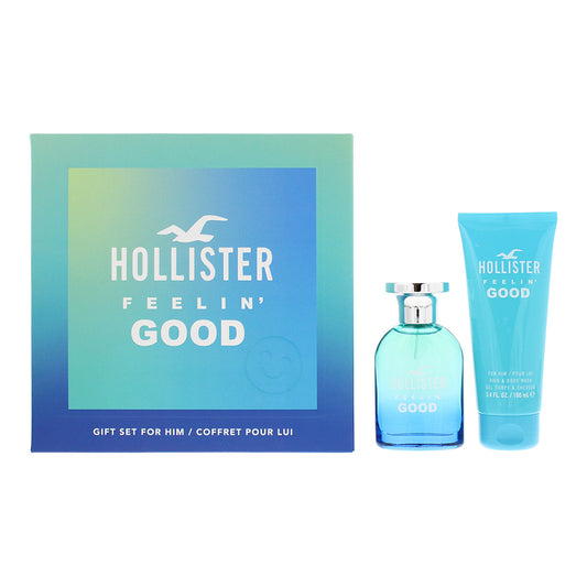 Hollister Feelin' Good For Him 2 Piece Gift Set: Eau De Toilette 50ml - Shower Gel 100ml