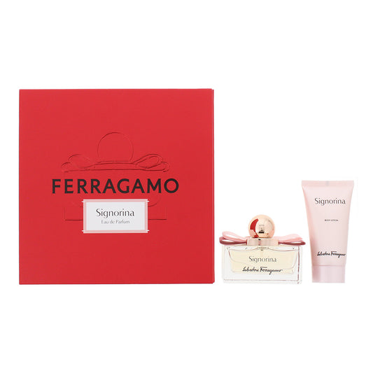 Salvatore Ferragamo Signorina 2 Piece Gift Set: Eau De Parfum 50ml - Body Lotion 50ml