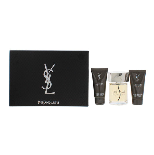 Yves Saint Laurent L'Homme 3 Piece Gift Set: Eau de Toilette 100ml - Shower Gel 50ml - Aftershave Balm 50ml