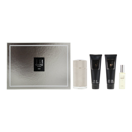 Dunhill Icon 4 Piece Gift Set: Eau De Parfum 100ml - Eau de Parfum 30ml - Aftershave Balm 90ml - Shower Gel 90ml