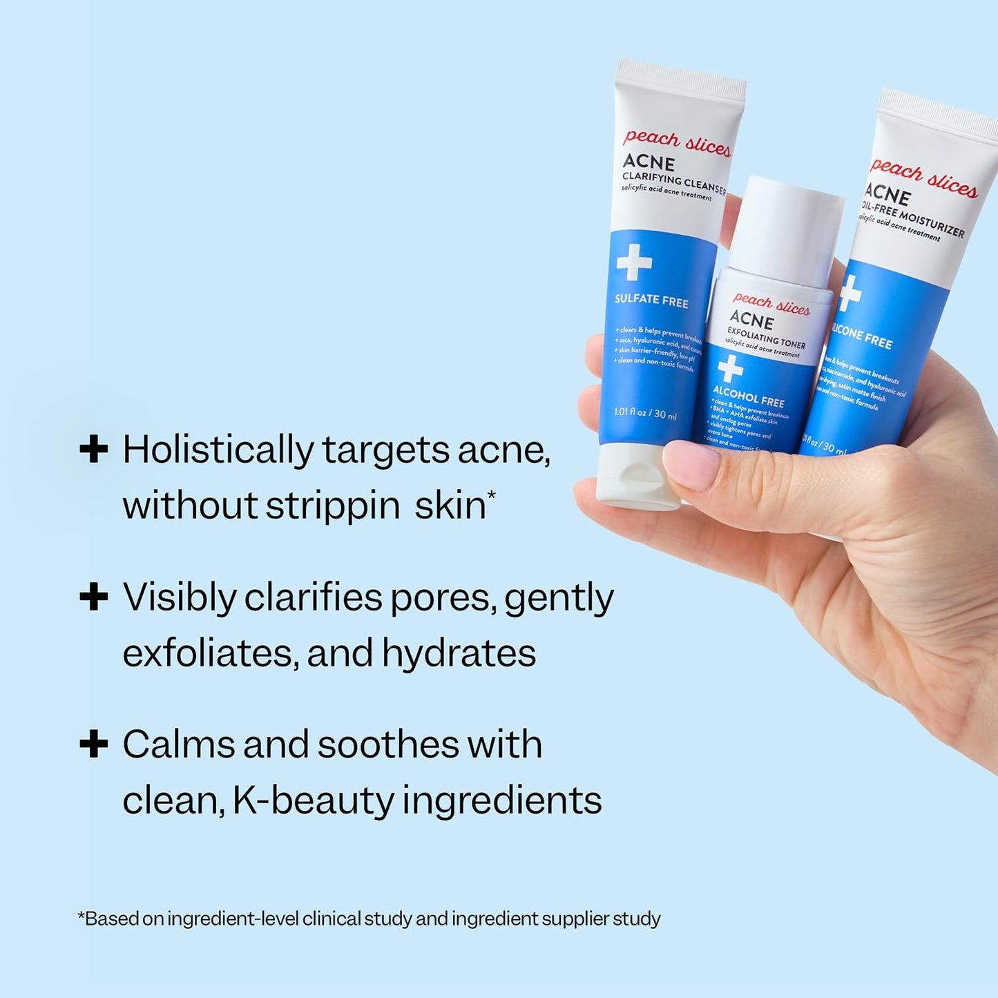 Peach Slices 3-Step Acne Starter Kit – Cleanser, Toner & Moisturiser