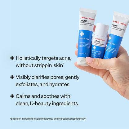 Peach Slices 3-Step Acne Starter Kit – Cleanser, Toner & Moisturiser