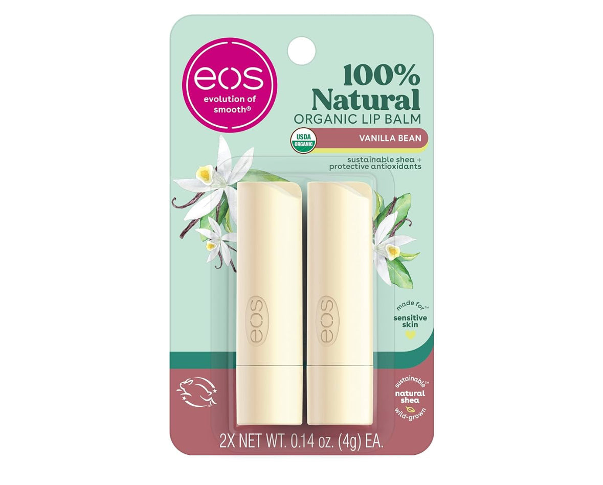 EOS Natural & Organic Vanilla Bean Shea Lip Balm Stick (2-Pack)