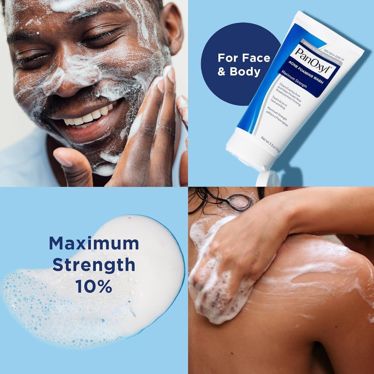 PanOxyl Maximum Strength 10% Benzoyl Peroxide Foaming Acne Wash