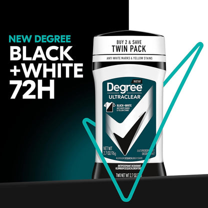 Degree Men UltraClear Black+White 72HR Antiperspirant (2 Pack)