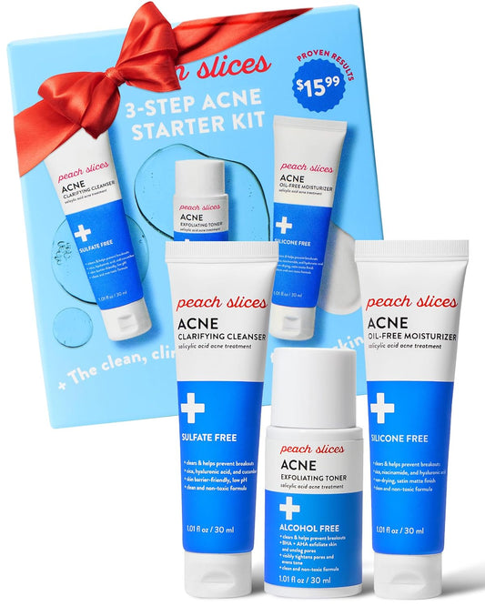 Peach Slices 3-Step Acne Starter Kit – Cleanser, Toner & Moisturiser