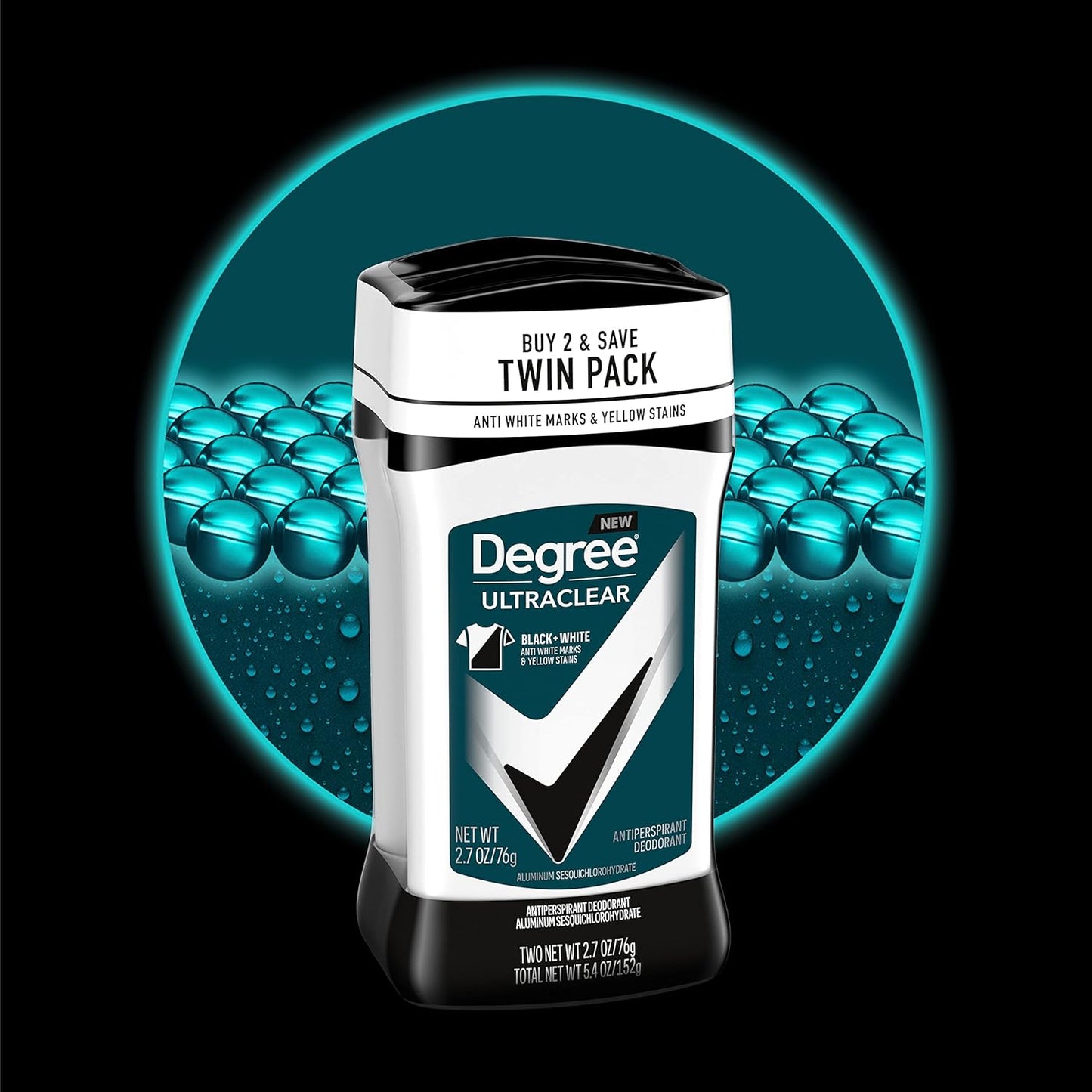Degree Men UltraClear Black+White 72HR Antiperspirant (2 Pack)