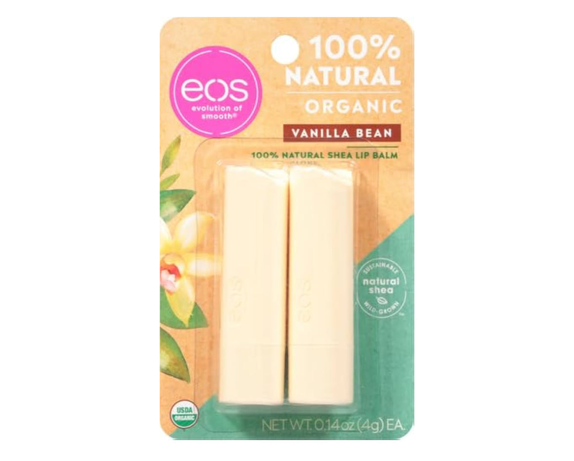EOS Natural & Organic Vanilla Bean Shea Lip Balm Stick (2-Pack)