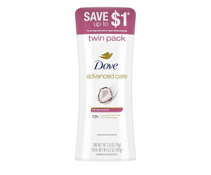 Dove Advanced Care Caring Coconut Pro-Ceramide Antiperspirant (2 Pack)