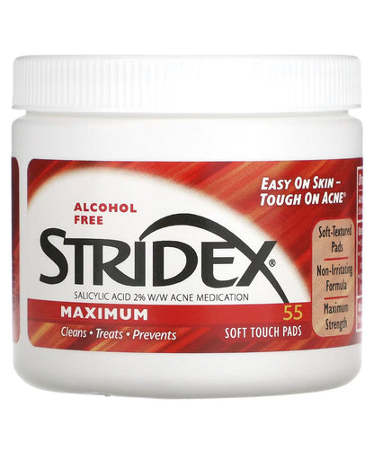 Stridex Maximum Strength 2% Salicylic Acid Acne Pads (55 Count)