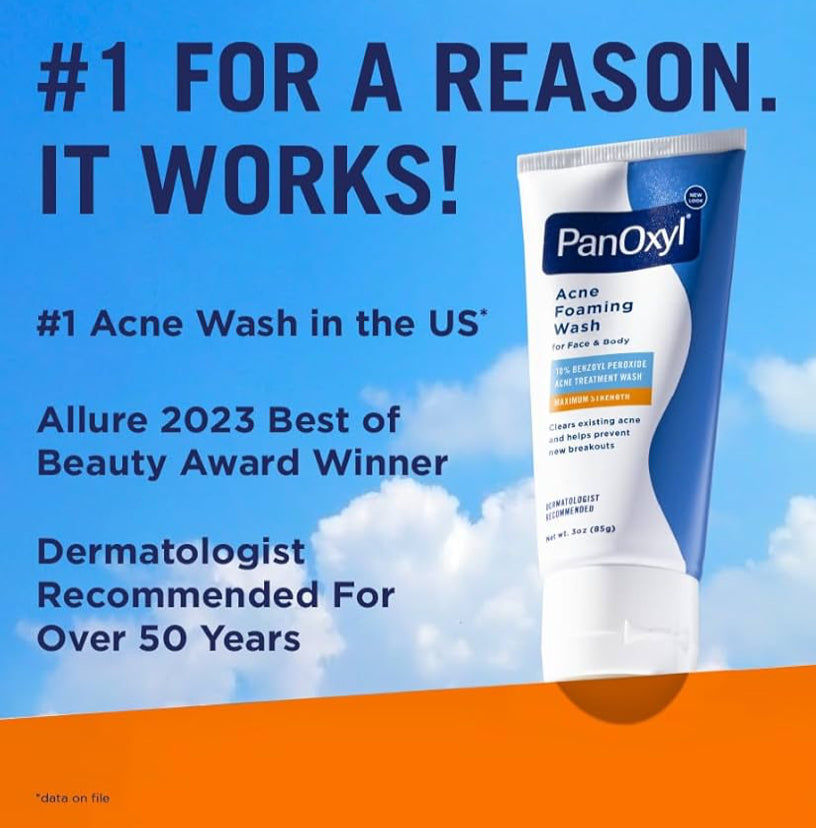 PanOxyl 10% Benzoyl Peroxide Foaming Acne Wash – Travel Size