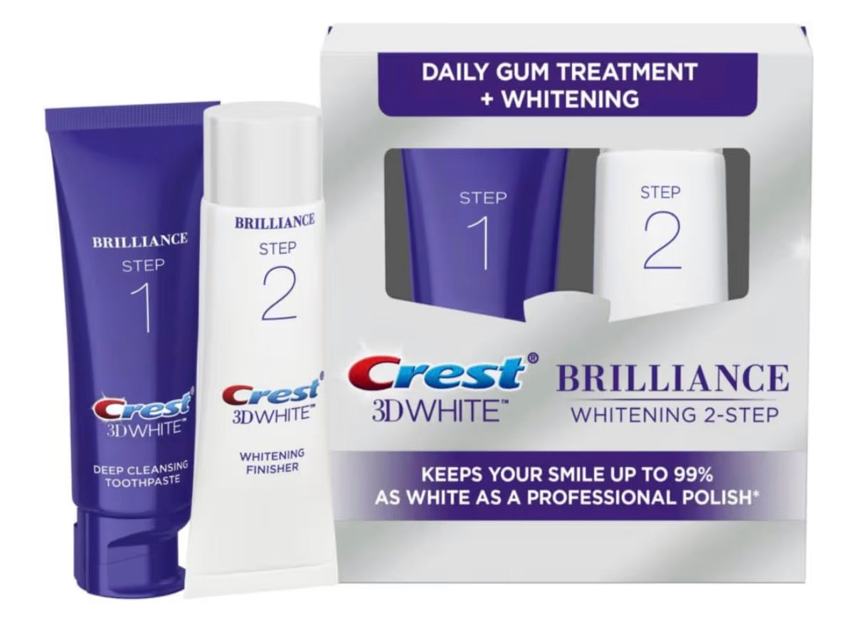Crest 3D White Brilliance 2-Step Toothpaste Whitening Kit