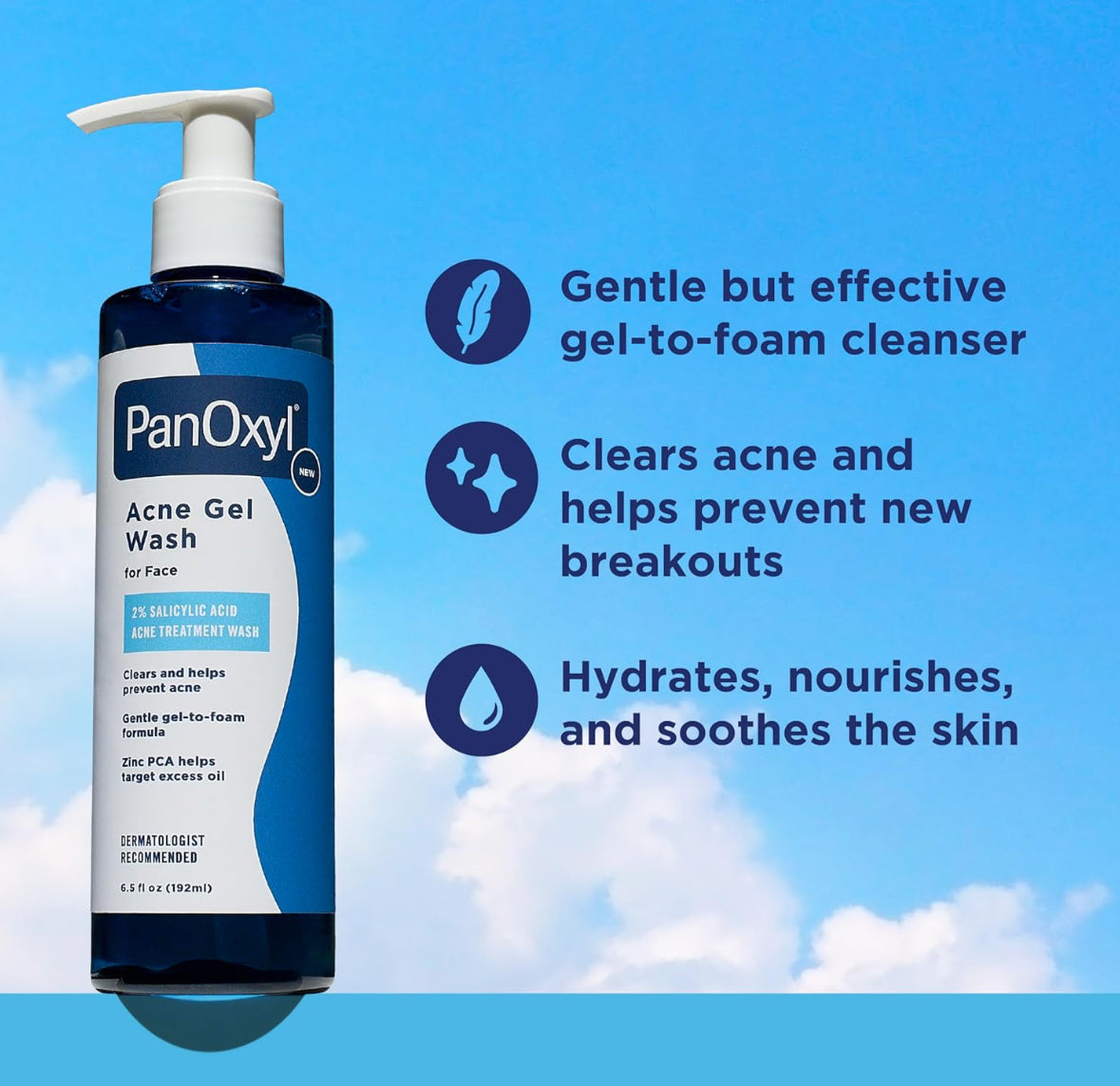 PanOxyl 2% Salicylic Acid Gel-to-Foam Acne Face Wash