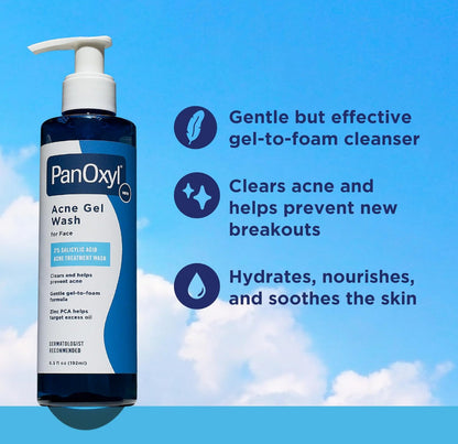 PanOxyl 2% Salicylic Acid Gel-to-Foam Acne Face Wash