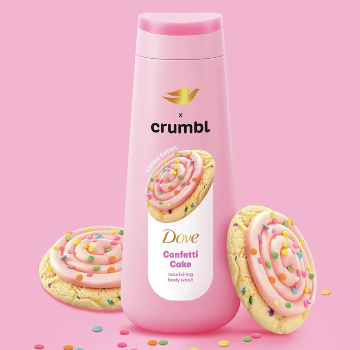 Dove x Crumbl Confetti Cake Body Wash & Scrub Bundle (Limited Edition)